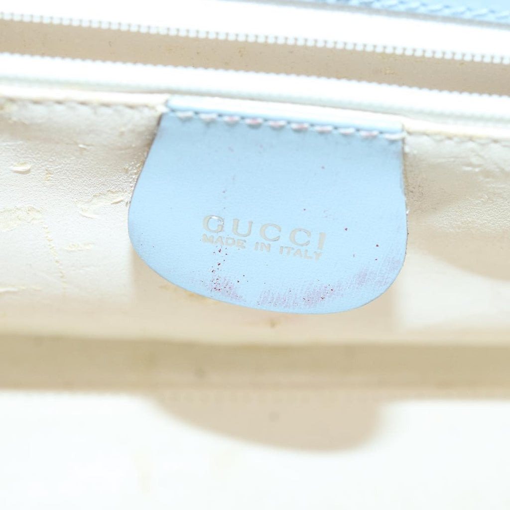 GUCCI Hand Bag Vinyl Light Blue 82716