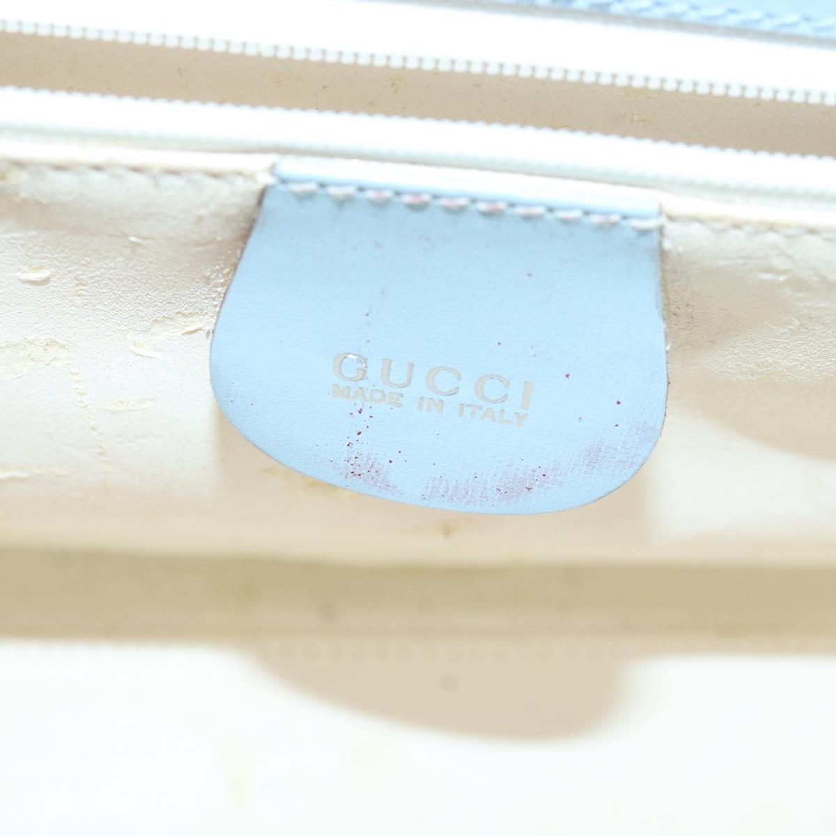 GUCCI Hand Bag Vinyl Light Blue 82716