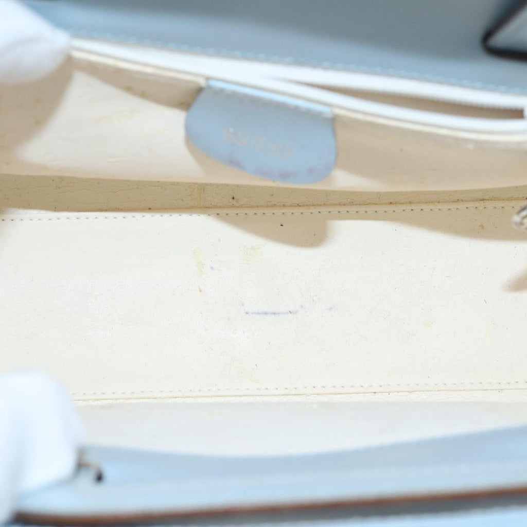 GUCCI Hand Bag Vinyl Light Blue 82716