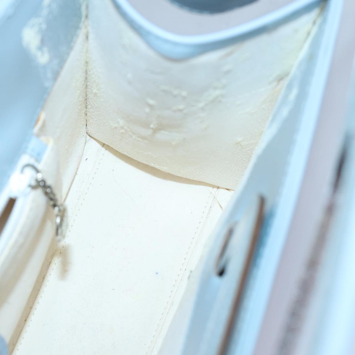 GUCCI Hand Bag Vinyl Light Blue 82716