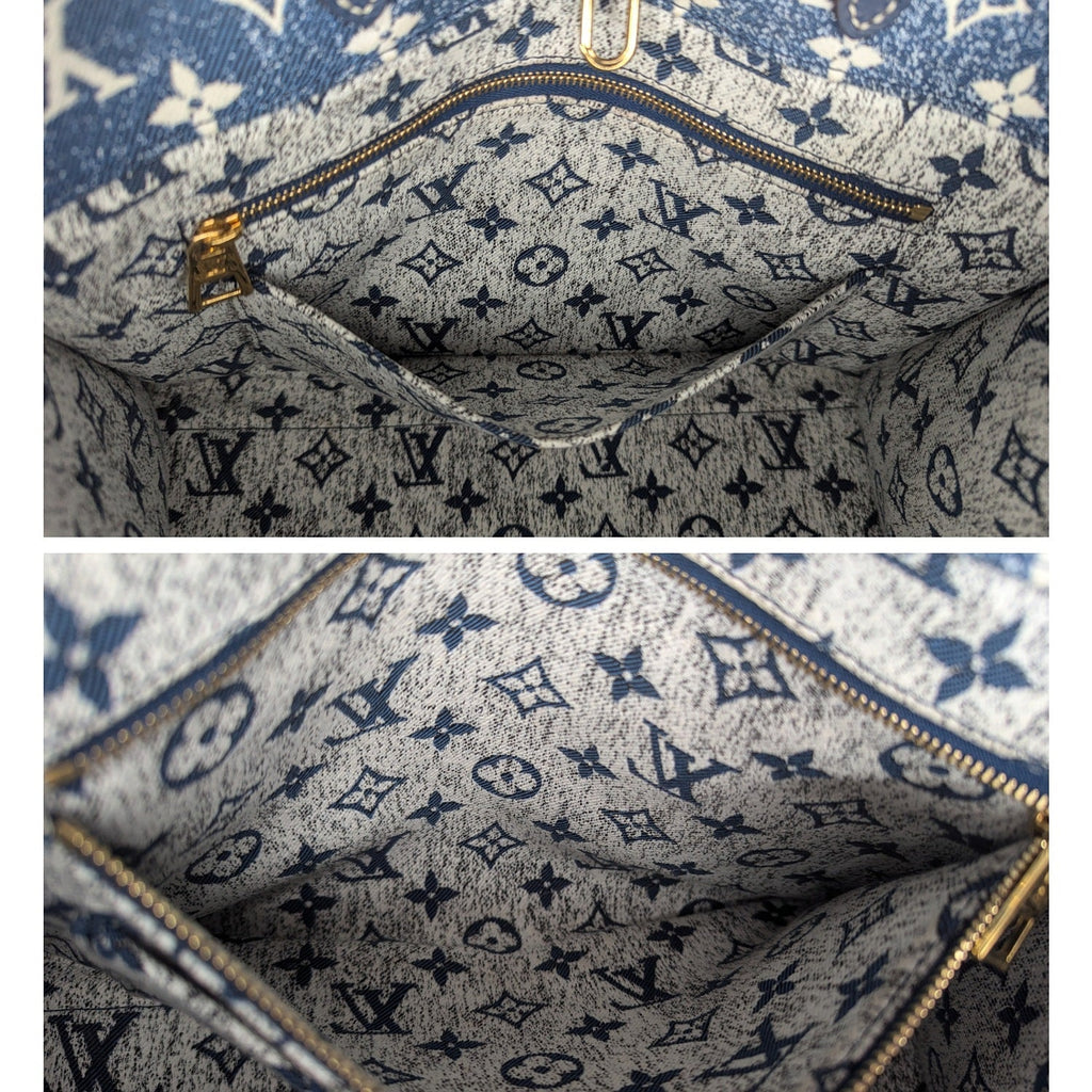 Louis Vuitton Monogram Jacquard Bleu Denim Onthego MM Tote