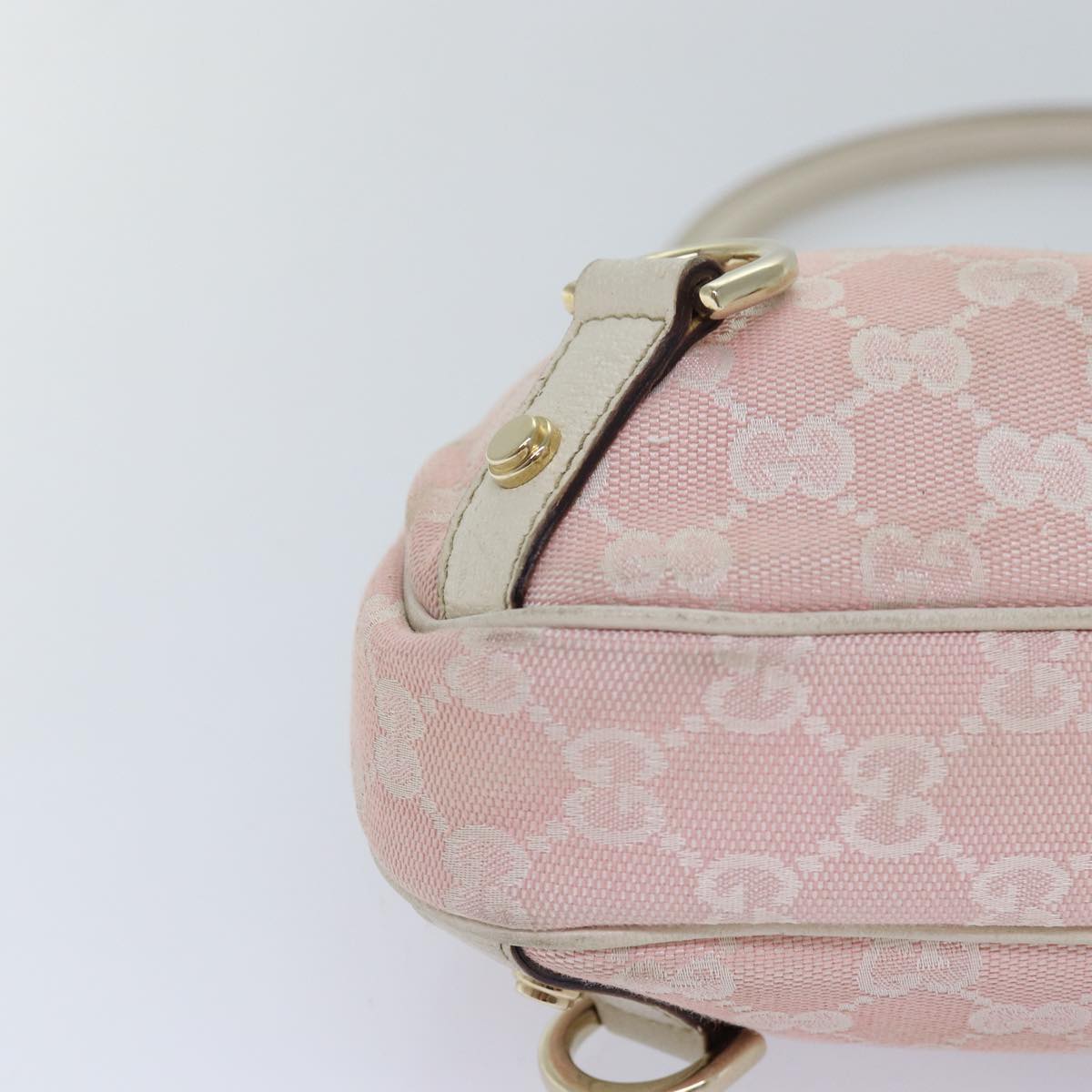 GUCCI GG Canvas Shoulder Bag Pink White 130738 82824