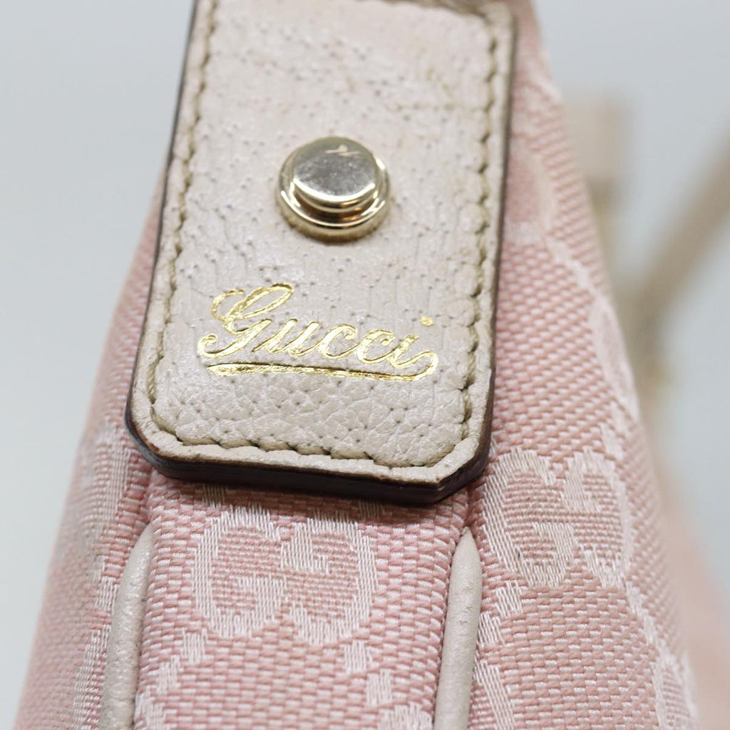 GUCCI GG Canvas Shoulder Bag Pink White 130738 82824