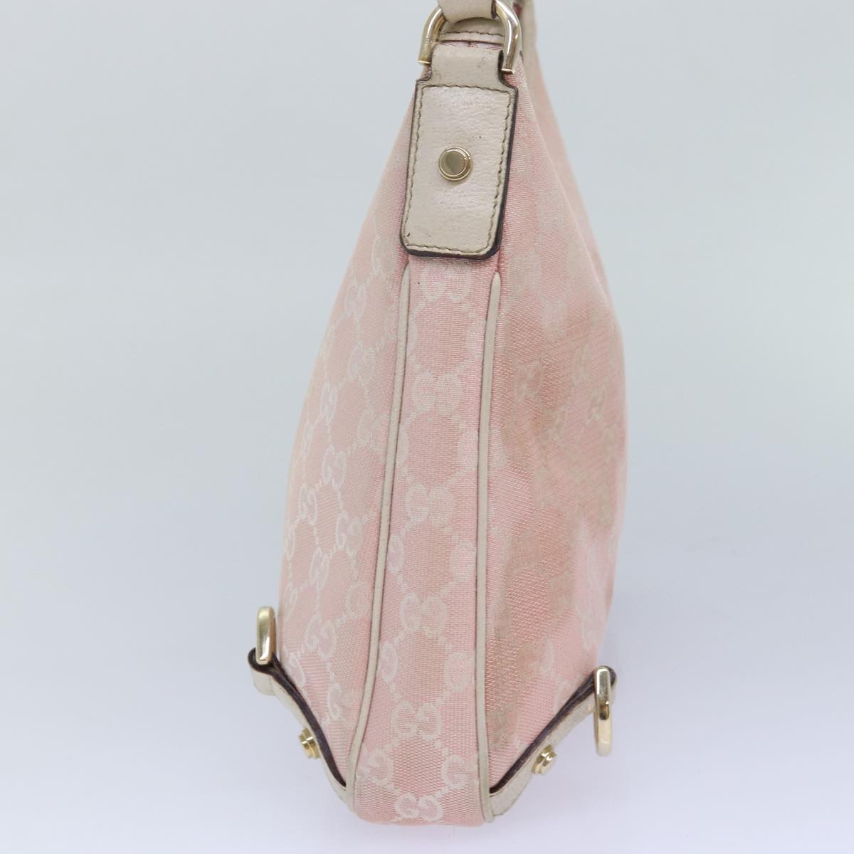 GUCCI GG Canvas Shoulder Bag Pink White 130738 82824