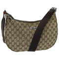 GUCCI GG Canvas Shoulder Bag Beige Brown 122709 82825