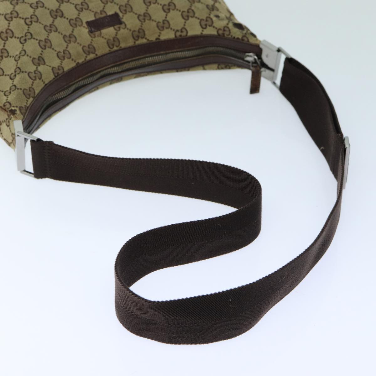 GUCCI GG Canvas Shoulder Bag Beige Brown 122709 82825