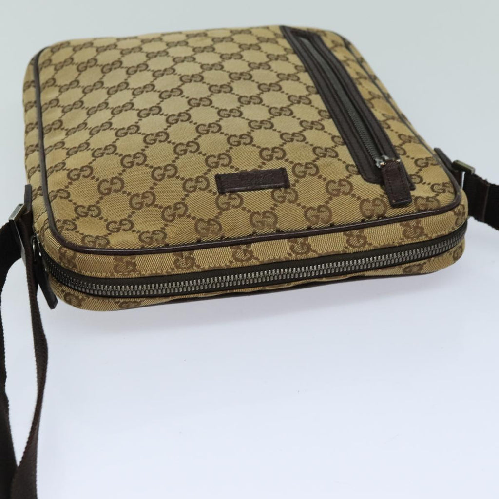 GUCCI GG Canvas Shoulder Bag Beige Brown 122760 82827