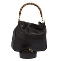 GUCCI Bamboo Hand Bag Leather 2way Brown 001 1638 82830