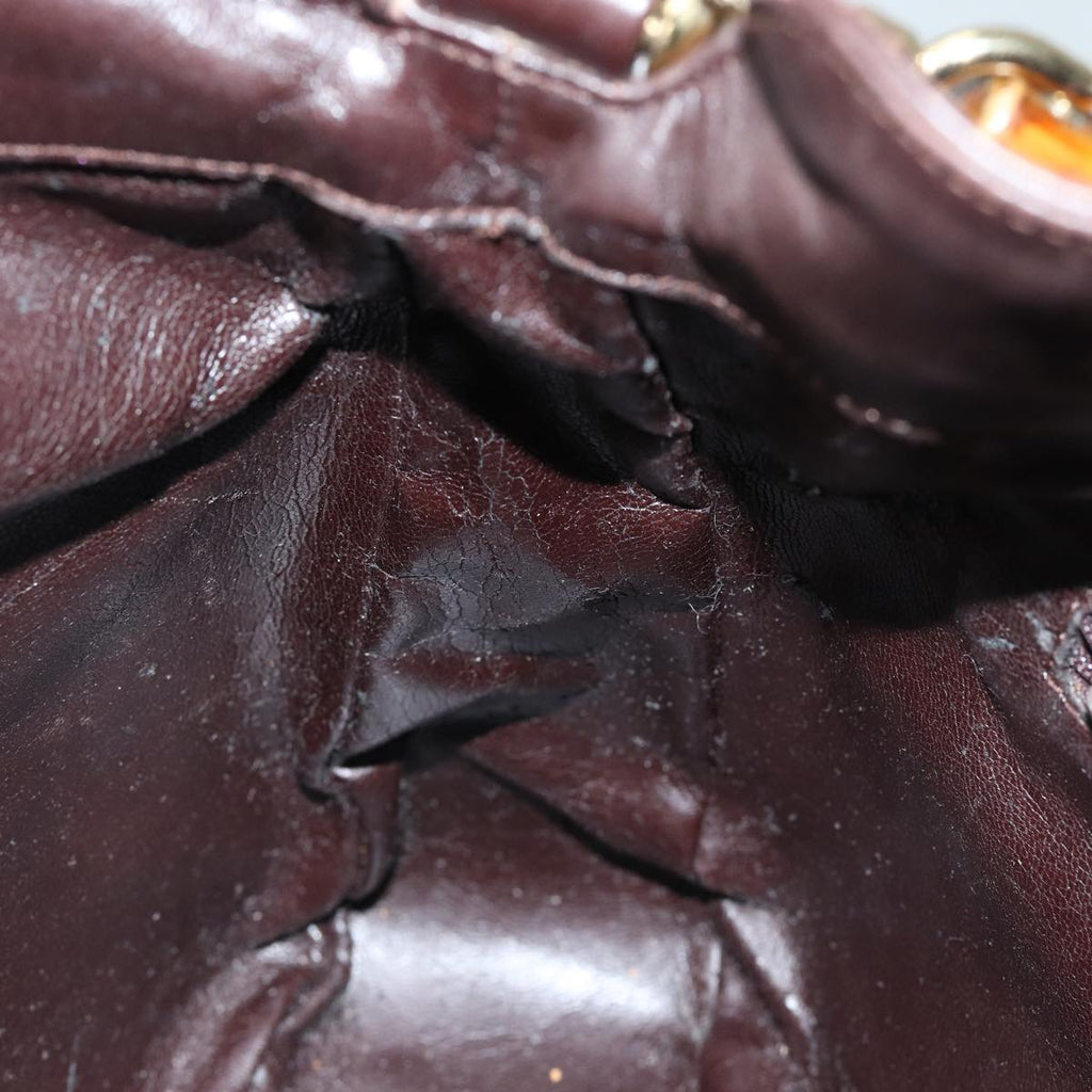GUCCI Bamboo Hand Bag Leather 2way Brown 001 1638 82830