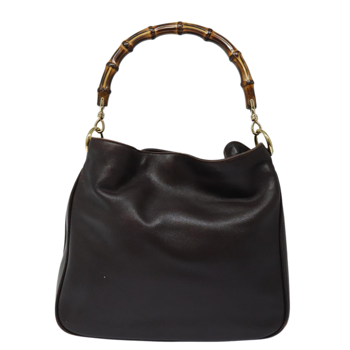 GUCCI Bamboo Hand Bag Leather 2way Brown 001 1638 82830