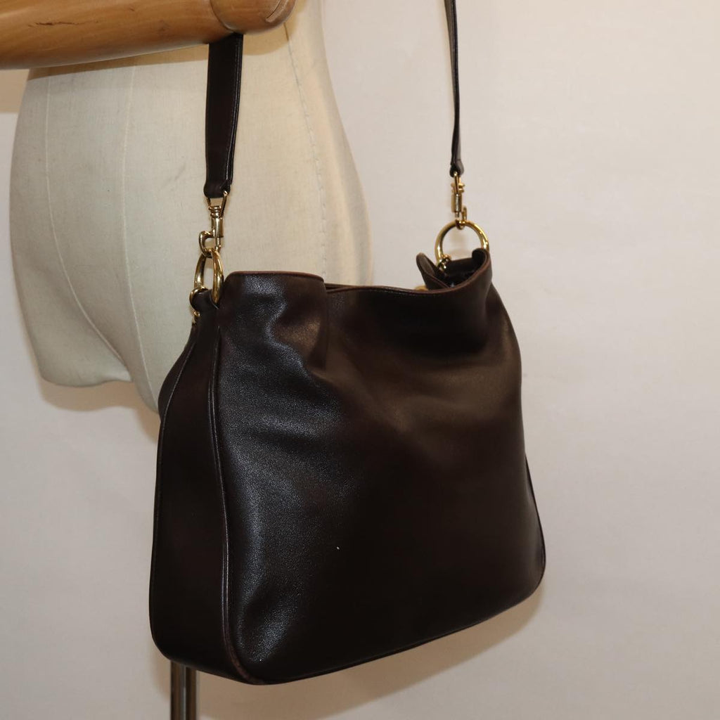 GUCCI Bamboo Hand Bag Leather 2way Brown 001 1638 82830