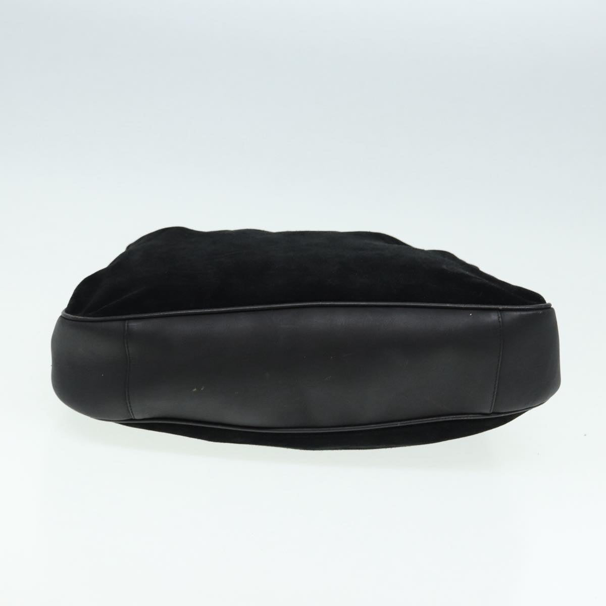 GUCCI Bamboo Hand Bag Suede 2way Black 001 2404 15770 82831