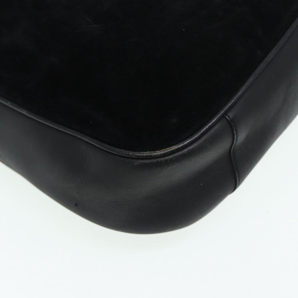 GUCCI Bamboo Hand Bag Suede 2way Black 001 2404 15770 82831