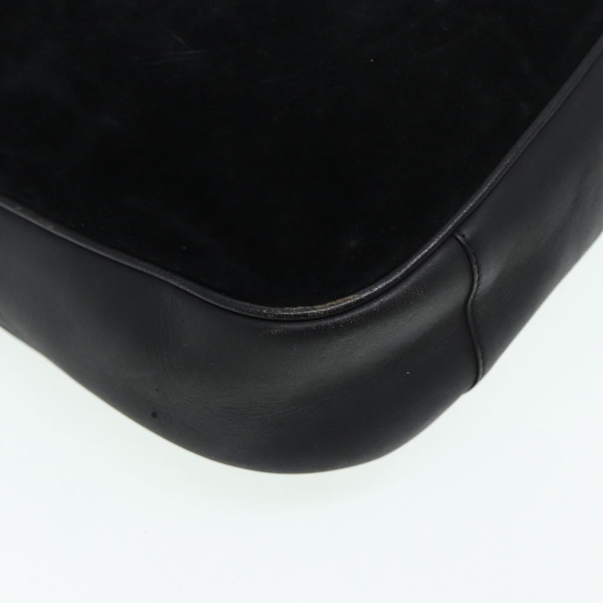 GUCCI Bamboo Hand Bag Suede 2way Black 001 2404 15770 82831