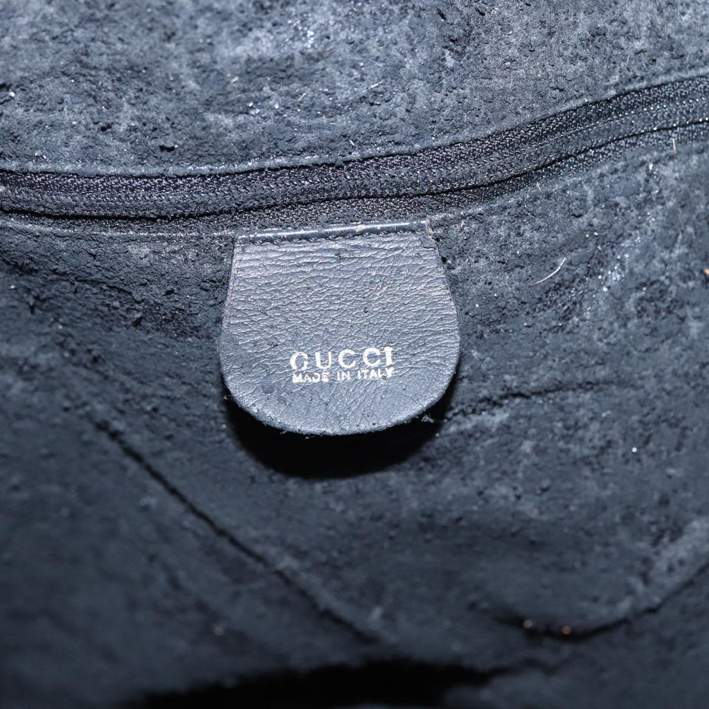 GUCCI Bamboo Hand Bag Suede 2way Black 001 2404 15770 82831
