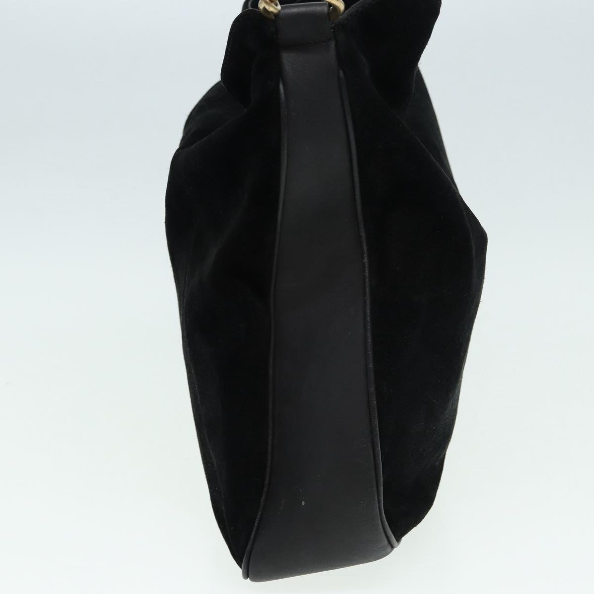 GUCCI Bamboo Hand Bag Suede 2way Black 001 2404 15770 82831