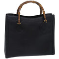 GUCCI Bamboo Hand Bag Leather Black 002 123 0260 82832