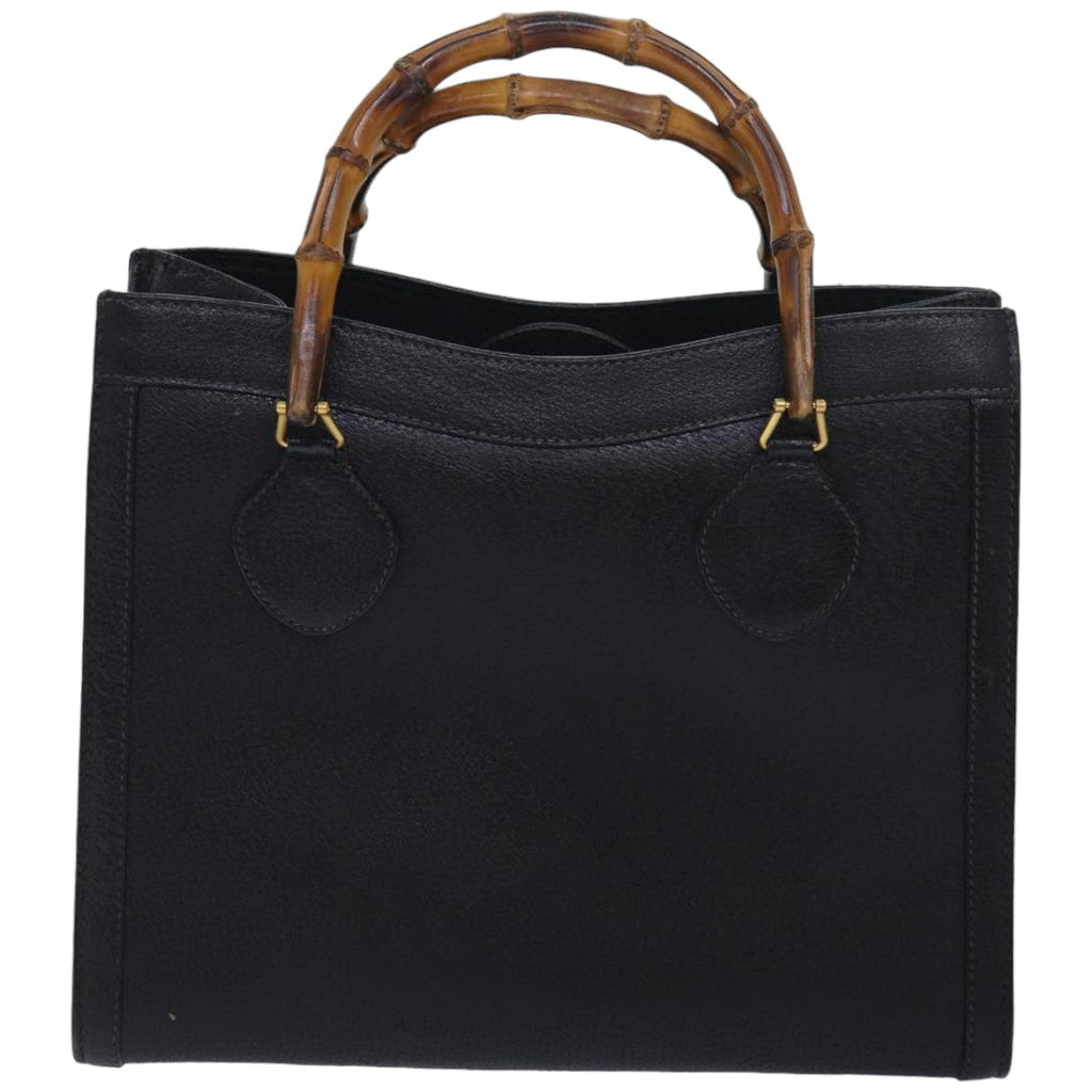 GUCCI Bamboo Hand Bag Leather Black 002 123 0260 82832