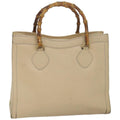 GUCCI Bamboo Hand Bag Leather White 002 2853 0260 0 82833