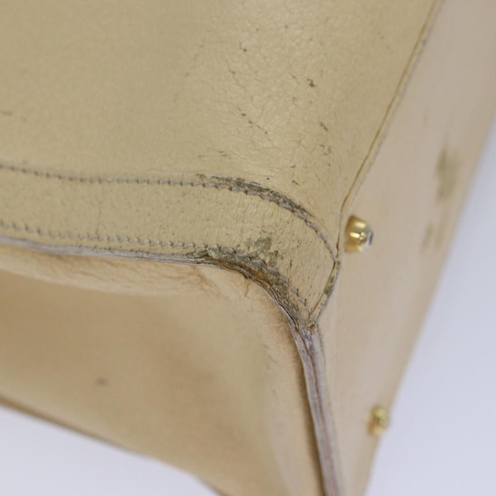 GUCCI Bamboo Hand Bag Leather White 002 2853 0260 0 82833