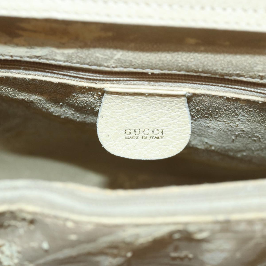 GUCCI Bamboo Hand Bag Leather White 002 2853 0260 0 82833
