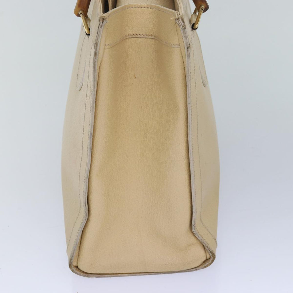 GUCCI Bamboo Hand Bag Leather White 002 2853 0260 0 82833