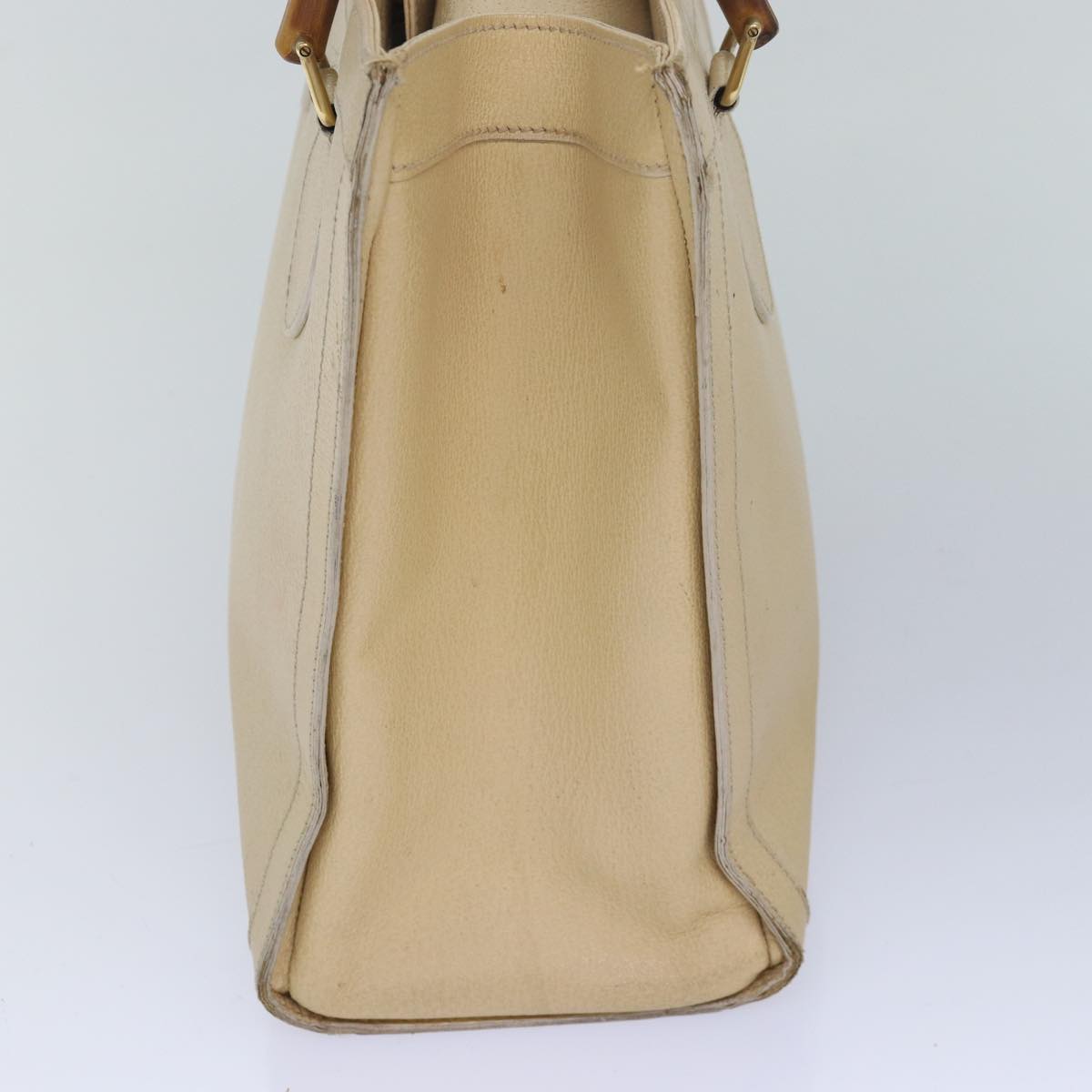 GUCCI Bamboo Hand Bag Leather White 002 2853 0260 0 82833