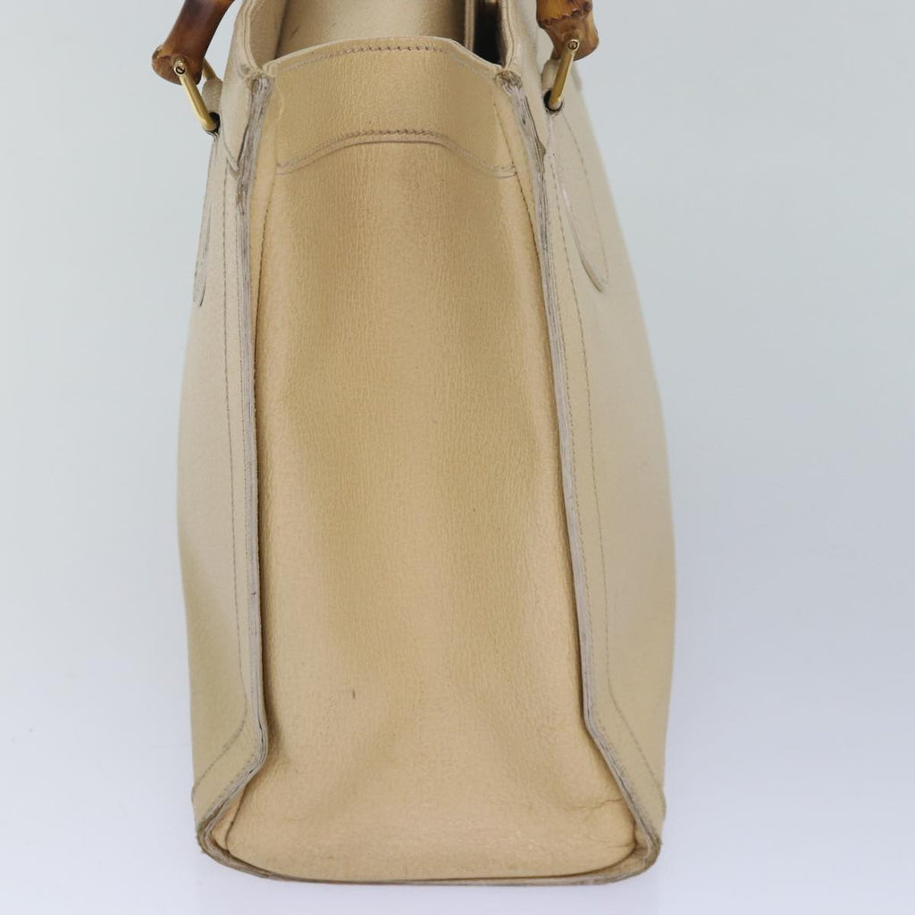 GUCCI Bamboo Hand Bag Leather White 002 2853 0260 0 82833