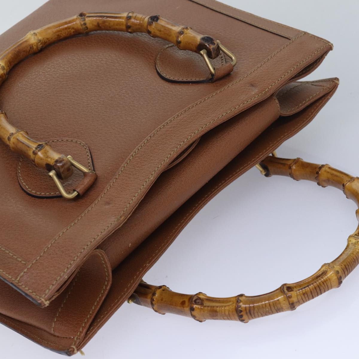 GUCCI Bamboo Hand Bag Leather Brown 002 2853 0260 0 82834