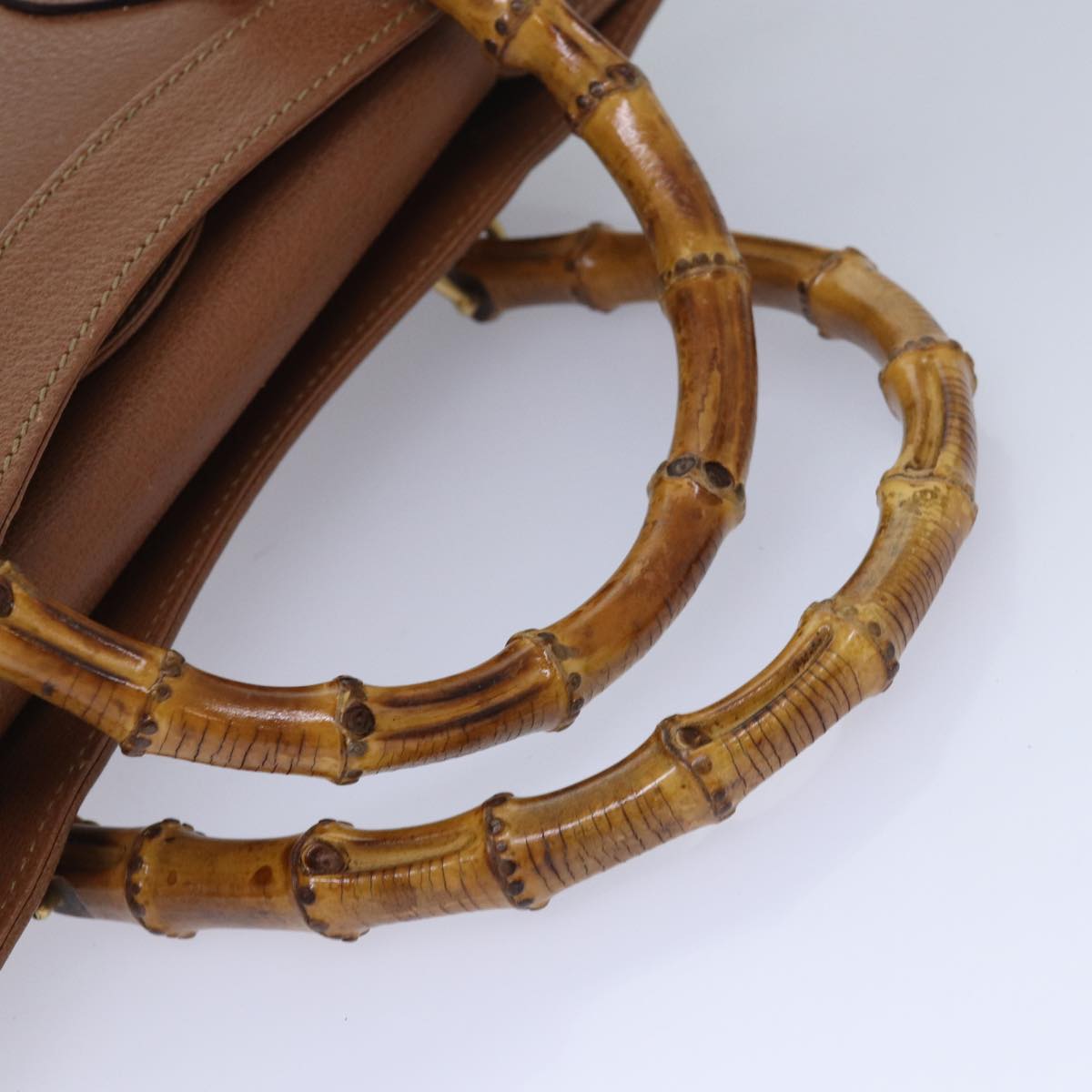 GUCCI Bamboo Hand Bag Leather Brown 002 2853 0260 0 82834