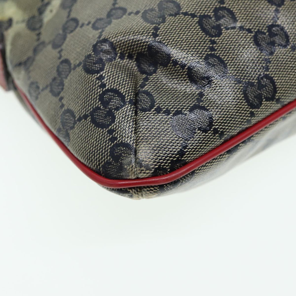 GUCCI GG Crystal Shoulder Bag Beige Red 189749 82868