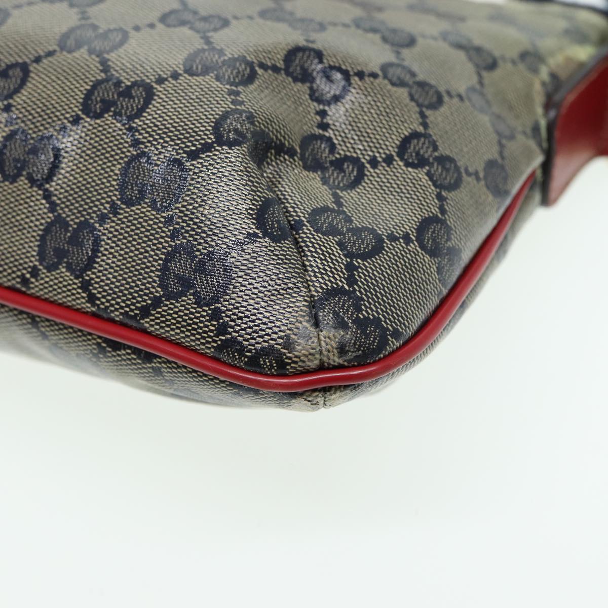 GUCCI GG Crystal Shoulder Bag Beige Red 189749 82868