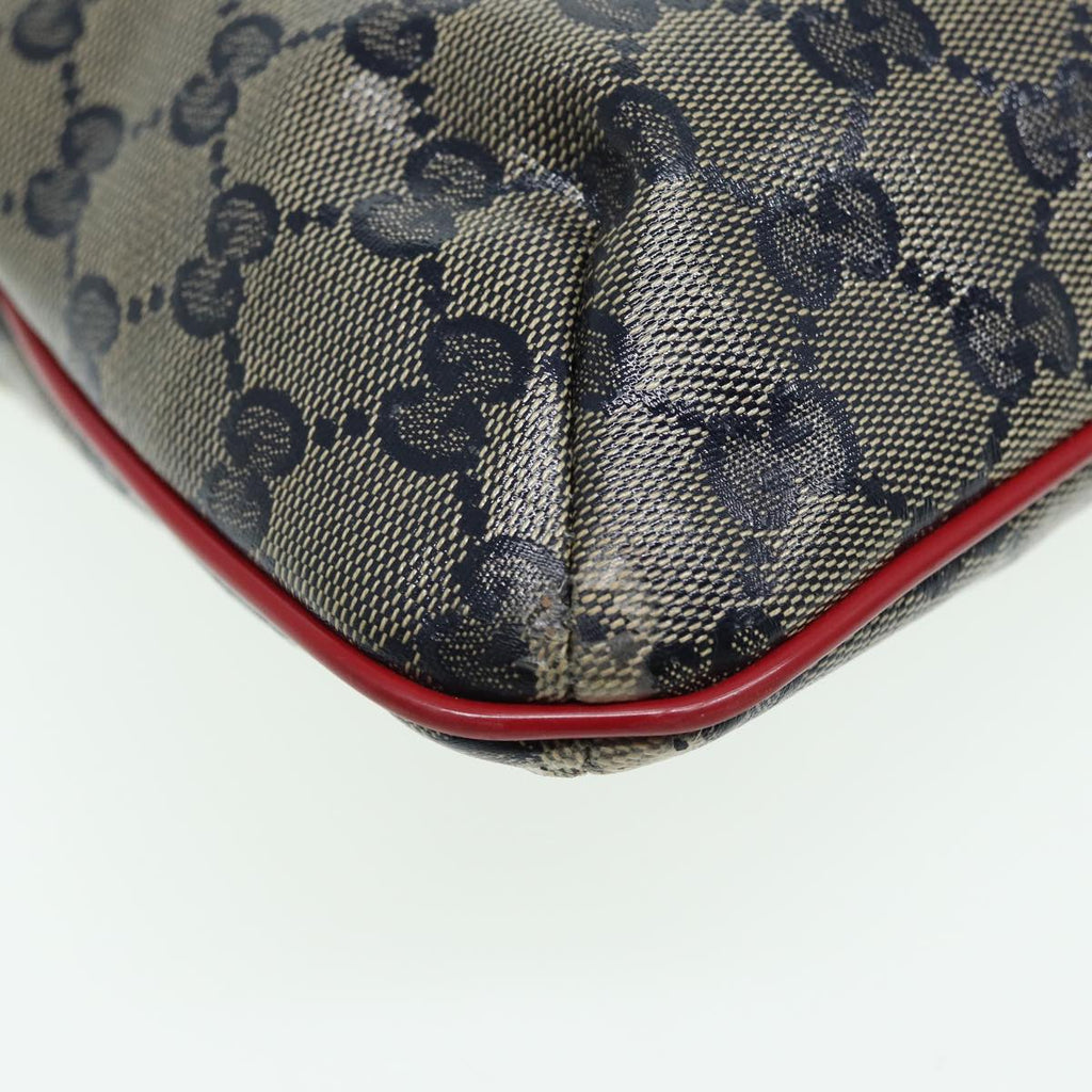 GUCCI GG Crystal Shoulder Bag Beige Red 189749 82868