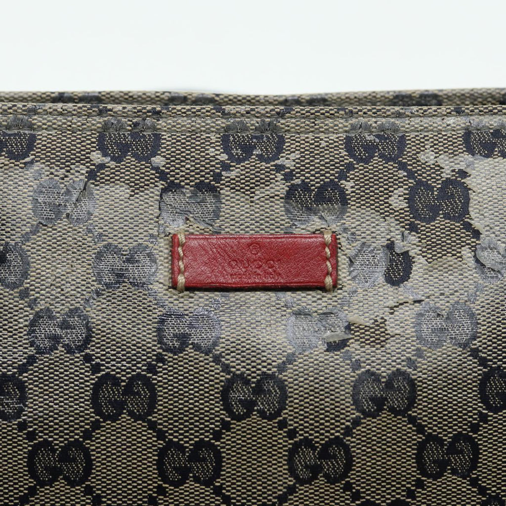 GUCCI GG Crystal Shoulder Bag Beige Red 189749 82868