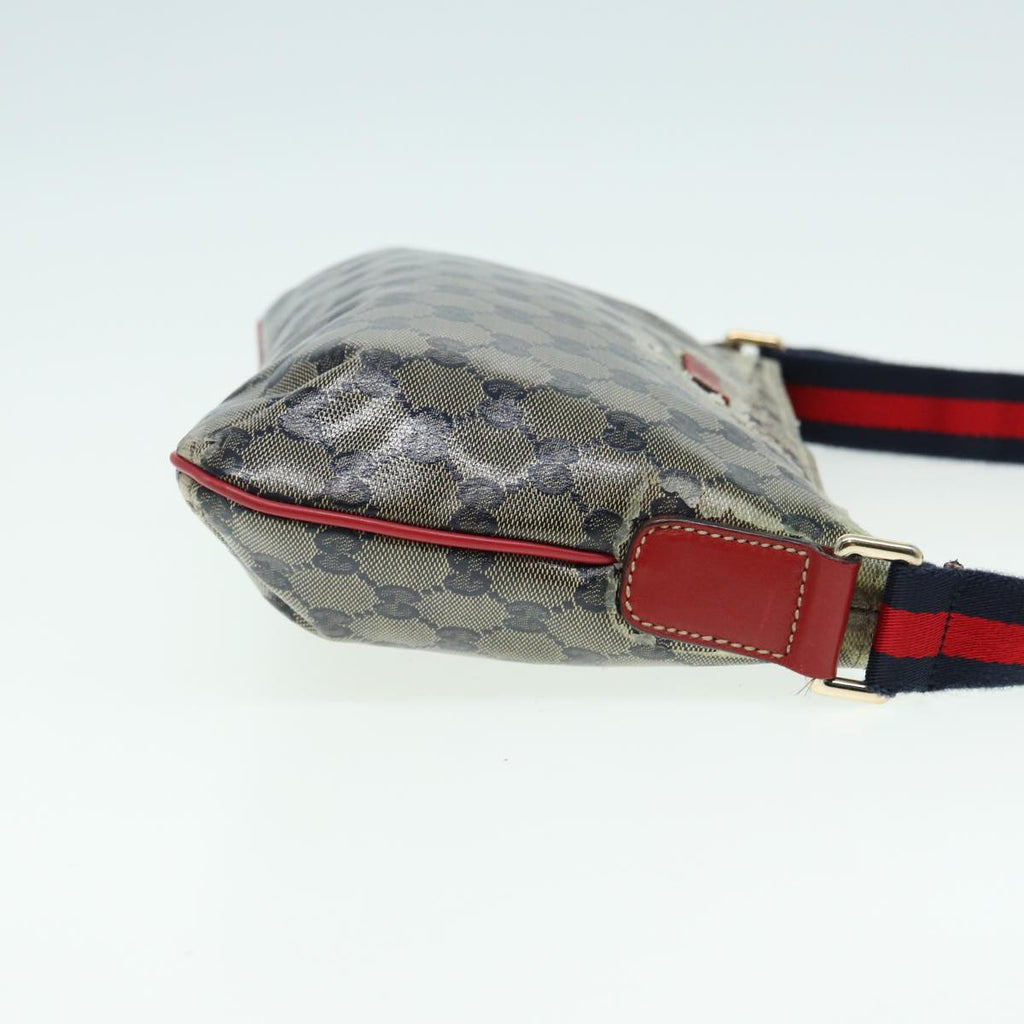 GUCCI GG Crystal Shoulder Bag Beige Red 189749 82868