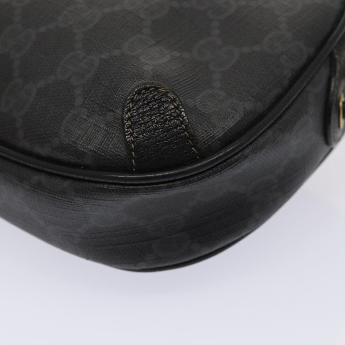 GUCCI GG Supreme Web Sherry Line Shoulder Bag PVC Black 89 02 066 82869