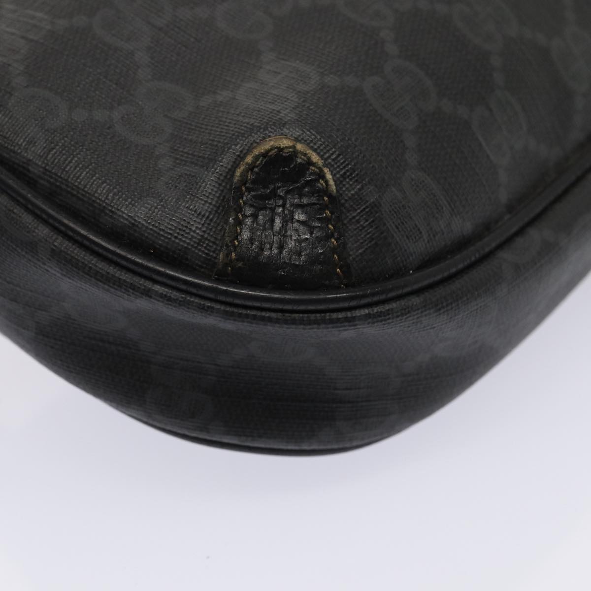 GUCCI GG Supreme Web Sherry Line Shoulder Bag PVC Black 89 02 066 82869