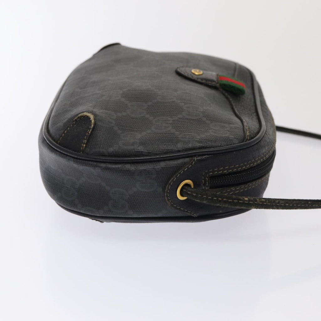 GUCCI GG Supreme Web Sherry Line Shoulder Bag PVC Black 89 02 066 82869