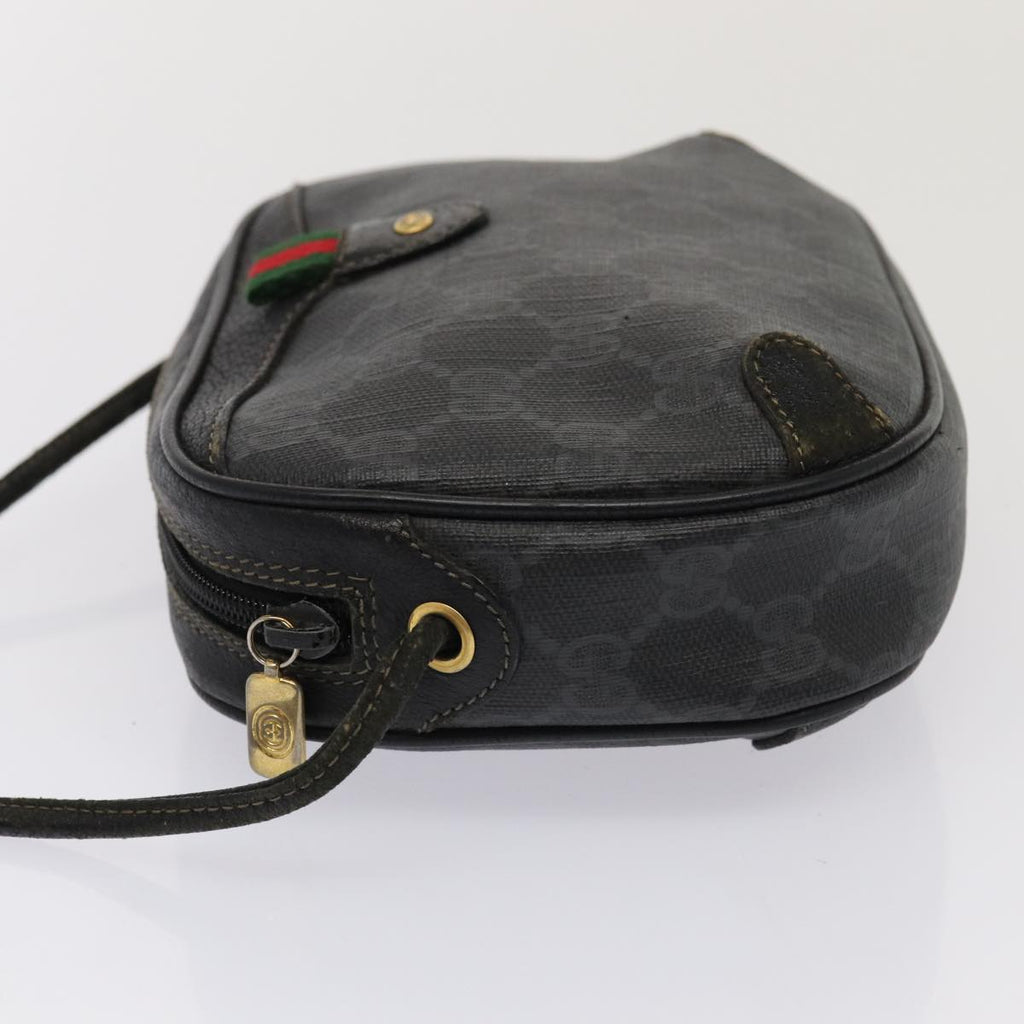 GUCCI GG Supreme Web Sherry Line Shoulder Bag PVC Black 89 02 066 82869