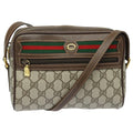 GUCCI GG Supreme Web Sherry Line Shoulder Bag PVC Beige Red 56 02 087 82871