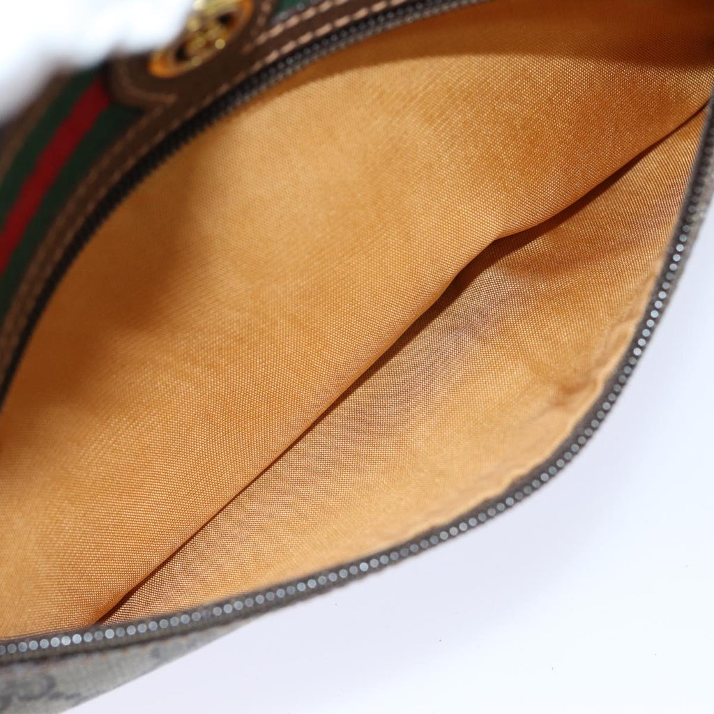 GUCCI GG Supreme Web Sherry Line Shoulder Bag PVC Beige Red 56 02 087 82871