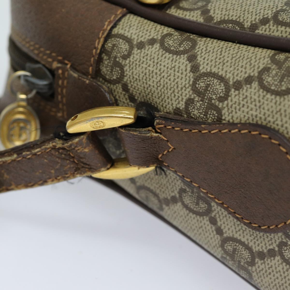 GUCCI GG Supreme Web Sherry Line Shoulder Bag PVC Beige Red 56 02 088 82872