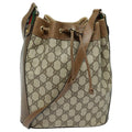 GUCCI GG Supreme Web Sherry Line Shoulder Bag PVC Beige Red 82873