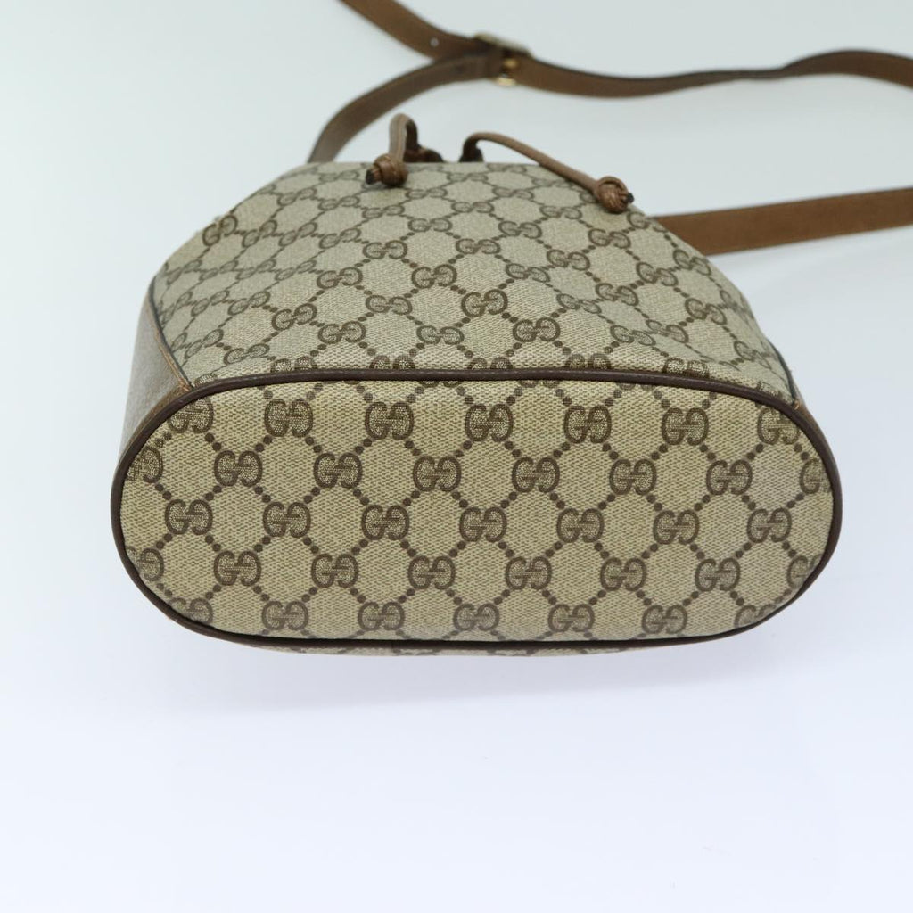 GUCCI GG Supreme Web Sherry Line Shoulder Bag PVC Beige Red 82873