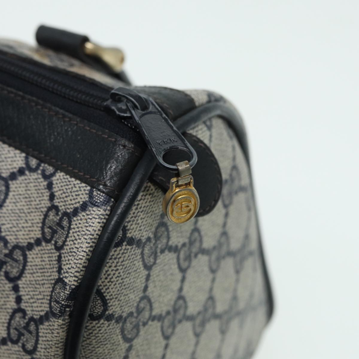 GUCCI GG Supreme Boston Bag PVC Leather Navy 904 02 006 82876