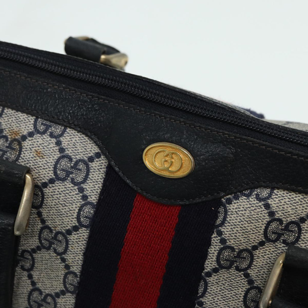 GUCCI GG Supreme Boston Bag PVC Leather Navy 904 02 006 82876