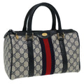 GUCCI GG Supreme Boston Bag PVC Leather Navy 904 02 006 82876