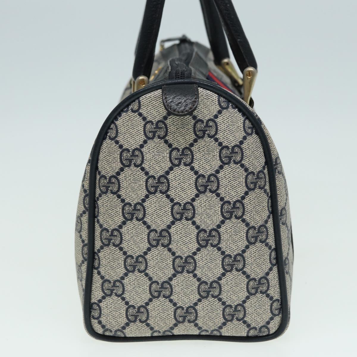 GUCCI GG Supreme Boston Bag PVC Leather Navy 904 02 006 82876