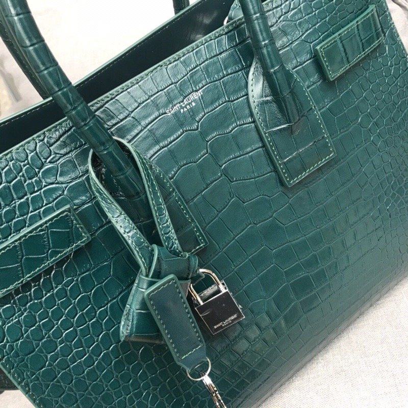 GLAMI Sac De Jour Small In Embossed CrocoGLAMIle Green For Women 12.5in/32cm YSLÃ‚Â 