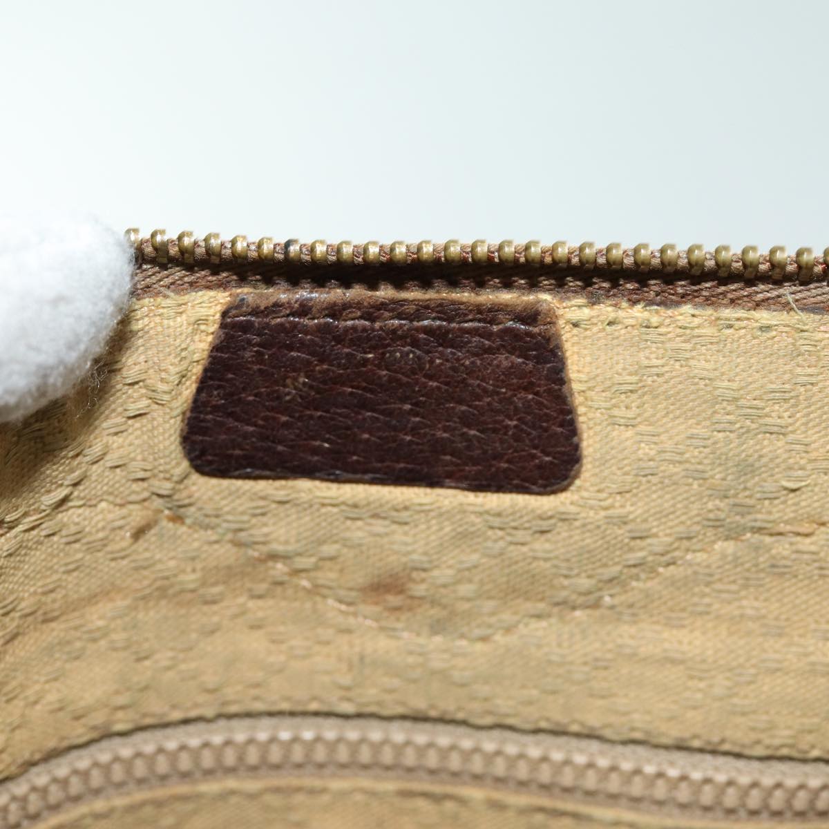 GUCCI GG Supreme Web Sherry Line Shoulder Bag PVC Beige Red 82910